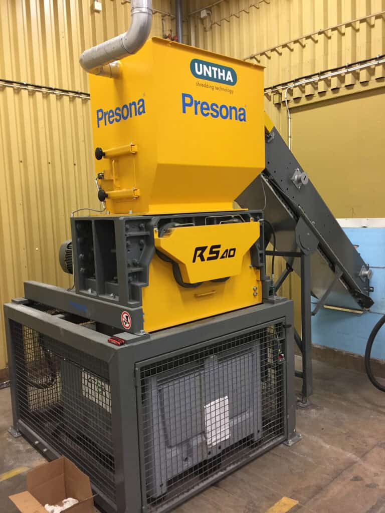 Untha RS40 shredder by Presona